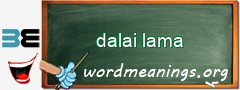 WordMeaning blackboard for dalai lama